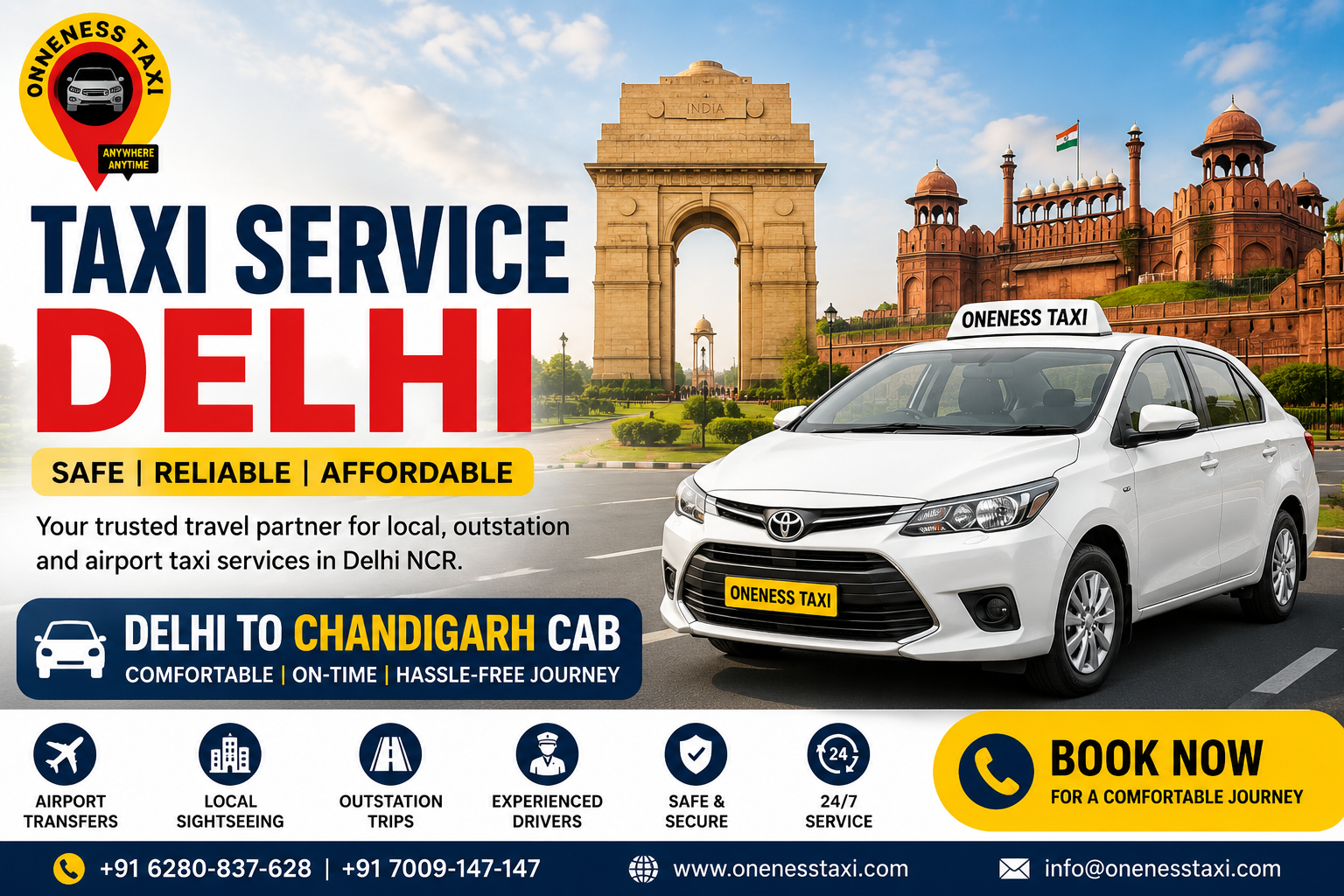 Taxi Service Delhi – Reliable & Affordable Delhi to Chandigarh Cab